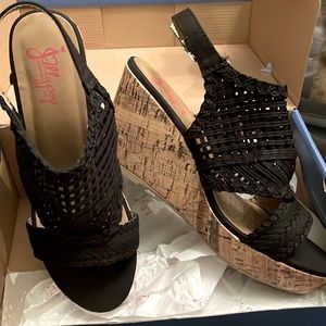 Black Wedge Sandal